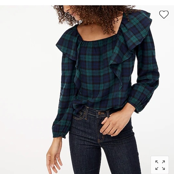 J. Crew Factory Tops - NWT J.Crew Factory Flannel squareneck ruffle top